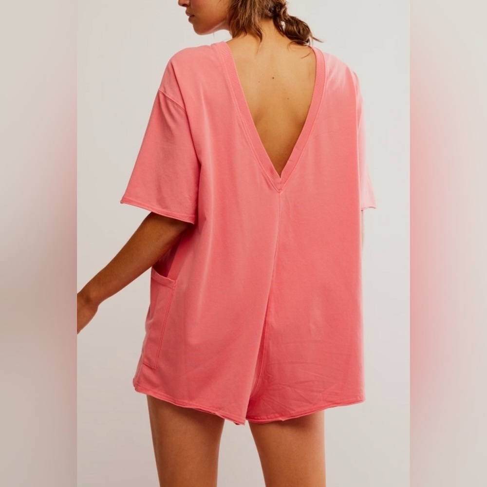 NEW FP Movement Hot Shot T Shirt Romper Tulip Pink Size XS NWT - Picture 2 of 11